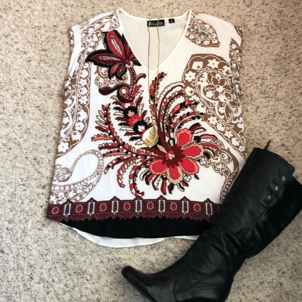 NY & Co shirt sleeve blouse Size M Same Day Ship